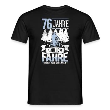 76. Geburtstag Fahrrad, Fahrradfahrer, 76 Jahre - Männer T-Shirt - Schwarz - Vorne - AI Model Male 178 light (178cm)