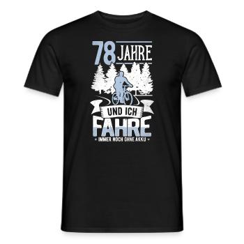 78. Geburtstag Fahrrad, Fahrradfahrer, 78 Jahre - Männer T-Shirt - Schwarz - Vorne - AI Model Male 178 light (178cm)