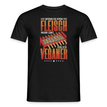 Grillen Spruch, Kein Fleisch Mehr, Anti Veganer - Männer T-Shirt - Schwarz - Vorne - AI Model Male 178 light (178cm)
