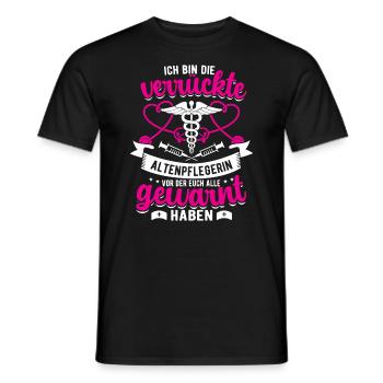 Geriatric nurse Spruch, geriatric caregiver, caregiver - Men's T-Shirt - black - Front - AI Model Male 178 light (178cm)