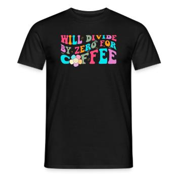 Will divide by zero for coffee Funny Math - Men's T-Shirt - black - Front - AI Model Male 178 light (178cm)