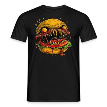 Burger Halloween Creepy - Männer T-Shirt - Schwarz - Vorne - AI Model Male 178 light (178cm)