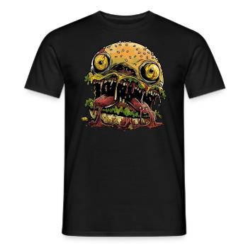 Burger Angry Halloween Mäc - Men's T-Shirt - black - Front - AI Model Male 178 light (178cm)