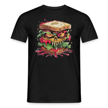 Horror Sandwich BBQ Halloween Skull Bestseller - Männer T-Shirt - Schwarz - Vorne - AI Model Male 178 light (178cm)