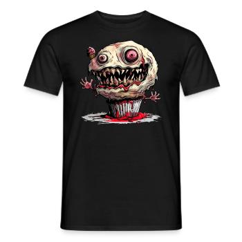 Cupcake Monster Zombie Halloween - Men's T-Shirt - black - Front - AI Model Male 178 light (178cm)
