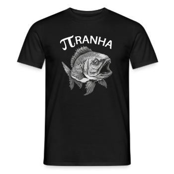 math pi pi-ranha circle number pun math - Men's T-Shirt - black - Front - AI Model Male 178 light (178cm)