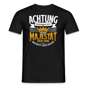 His Majesty's Grandpa, Grandpa & Grandfather Birthday - Men's T-Shirt - black - Front - AI Model Male 178 light (178cm)