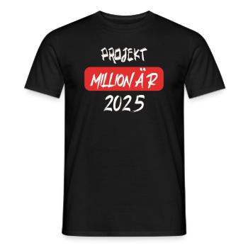 Vos rêves Projet Millionaire 2025 Design - T-shirt homme - noir - Devant - AI Model Male 178 light (178cm)