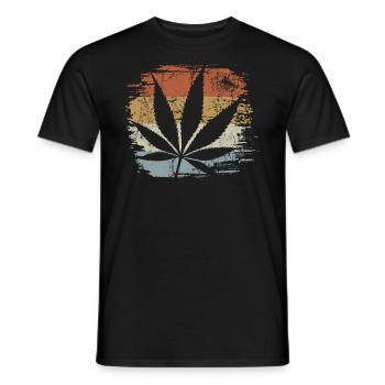 Cannabis - Hanf - Kiffen legal - Retro - Männer T-Shirt - Schwarz - Vorne - AI Model Male 178 light (178cm)