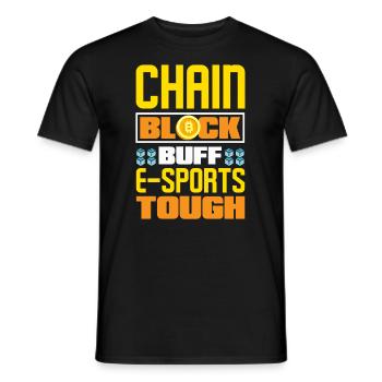 Blockchain, E-sports Tough Blockchain Crypto - Men's T-Shirt - black - Front - AI Model Male 178 light (178cm)