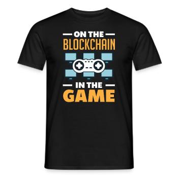 Cryptocurrency Rewards Gaming Blockchain Gamer - Men's T-Shirt - black - Front - AI Model Male 178 light (178cm)