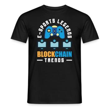 Cryptocurrency Rewards Gaming Blockchain Gamer - Men's T-Shirt - black - Front - AI Model Male 178 light (178cm)