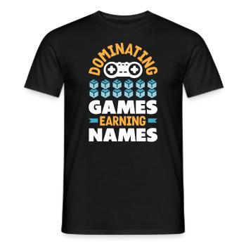 Cryptocurrency Rewards Gaming Blockchain Gamer - Men's T-Shirt - black - Front - AI Model Male 178 light (178cm)