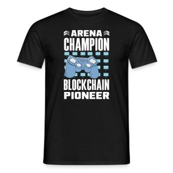 Cryptocurrency Rewards Gaming Blockchain Gamer - Men's T-Shirt - black - Front - AI Model Male 178 light (178cm)