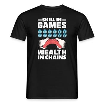 Cryptocurrency Rewards Gaming Blockchain Gamer - Men's T-Shirt - black - Front - AI Model Male 178 light (178cm)