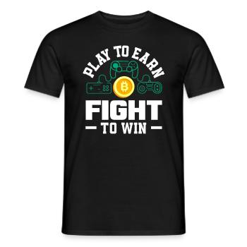 Cryptocurrency Rewards Gaming Blockchain Gamer - Men's T-Shirt - black - Front - AI Model Male 178 light (178cm)