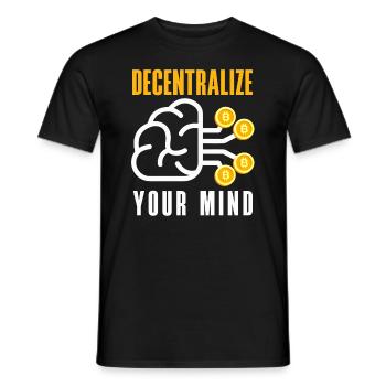 Cryptocurrency AI & Crypto Enthusiast Blockchain - Men's T-Shirt - black - Front - AI Model Male 178 light (178cm)