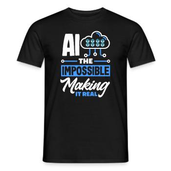 Cryptocurrency AI & Crypto Enthusiast Blockchain - Men's T-Shirt - black - Front - AI Model Male 178 light (178cm)