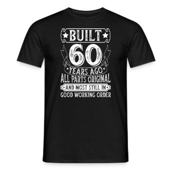 Built 60 Years Ago Original Parts Retro Birthday - Men's T-Shirt - black - Front - AI Model Male 178 light (178cm)