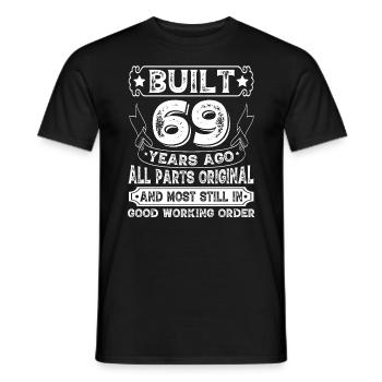 Built 69 Years Ago Original Parts Retro Birthday - Men's T-Shirt - black - Front - AI Model Male 178 light (178cm)