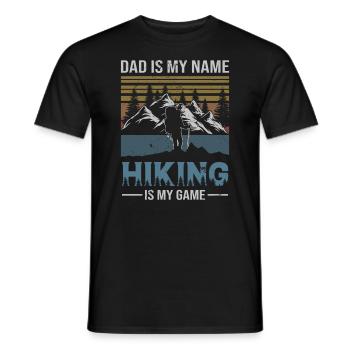 Father's Day Hiking Dad Mountain Adventure - Men's T-Shirt - black - Front - AI Model Male 178 light (178cm)