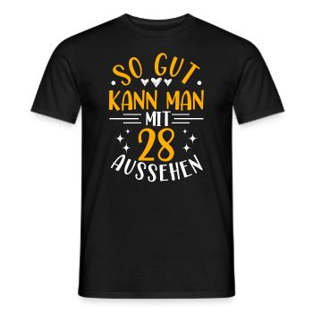 28e Anniversaire Femme Homme, 28 Ans Anniversaire - T-shirt homme - noir - Devant - AI Model Male 178 light (178cm)