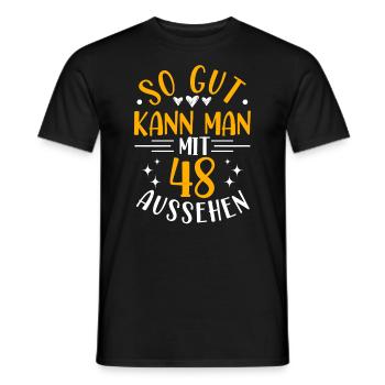 48. Geburtstag Frau Mann, 48 Jahre alt Geburtstag - Männer T-Shirt - Schwarz - Vorne - AI Model Male 178 light (178cm)