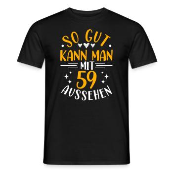 59e anniversaire femme mari, 59 ans anniversaire - T-shirt homme - noir - Devant - AI Model Male 178 light (178cm)