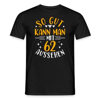 62e anniversaire femme homme, 62 ans anniversaire - T-shirt homme - noir - Devant - AI Model Male 178 light (178cm)