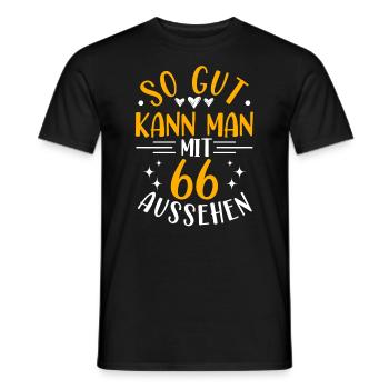 66th Birthday Woman Man, 66 Years Old Birthday - Men's T-Shirt - black - Front - AI Model Male 178 light (178cm)