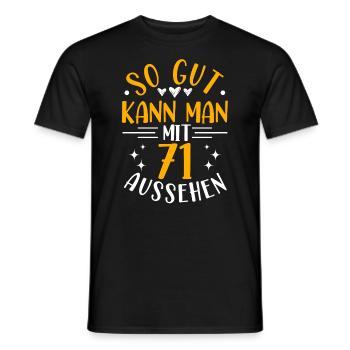 71. Geburtstag Frau Mann, 71 Jahre alt Geburtstag - Männer T-Shirt - Schwarz - Vorne - AI Model Male 178 light (178cm)