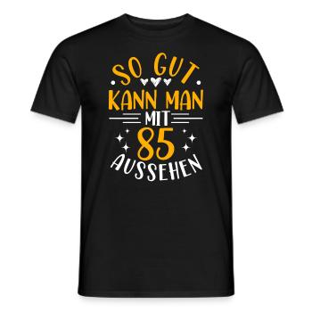85. Geburtstag Frau Mann, 85 Jahre alt Geburtstag - Männer T-Shirt - Schwarz - Vorne - AI Model Male 178 light (178cm)