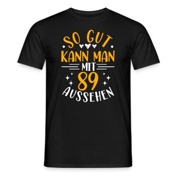 89. Geburtstag Frau Mann, 89 Jahre alt Geburtstag - Männer T-Shirt - Schwarz - Vorne - AI Model Male 178 light (178cm)