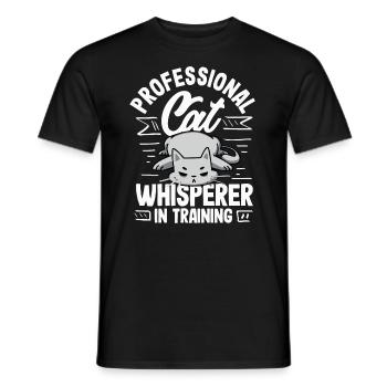 Professional Cat Whisperer In Training - Funny - Men's T-Shirt - black - Front - AI Model Male 178 light (178cm)