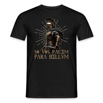 Si Vis Pacem Para Bellum, Lateinisch, Spartaner - Männer T-Shirt - Schwarz - Vorne - AI Model Male 178 light (178cm)