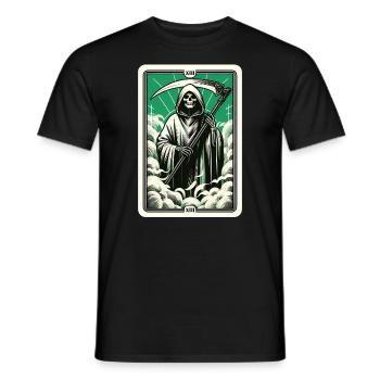 Tarotkarte Tod XIII, Tarot Karte Sensenmann - Männer T-Shirt - Schwarz - Vorne - AI Model Male 178 light (178cm)