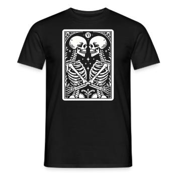 Tarot Card The Lovers VI, Tarot Card Skeletons - Men's T-Shirt - black - Front - AI Model Male 178 light (178cm)