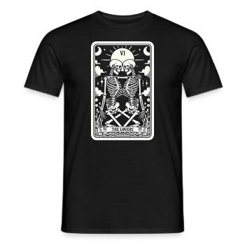 Tarot Card The Lovers VI, Tarot Card Skeletons - Men's T-Shirt - black - Front - AI Model Male 178 light (178cm)