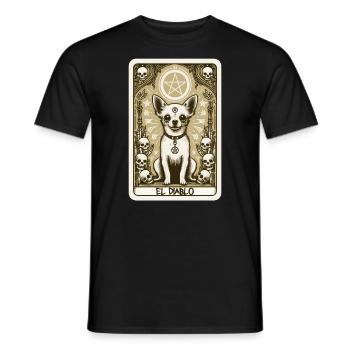 Tarot Card The Devil XV, Tarot Card Chihuahua - Men's T-Shirt - black - Front - AI Model Male 178 light (178cm)