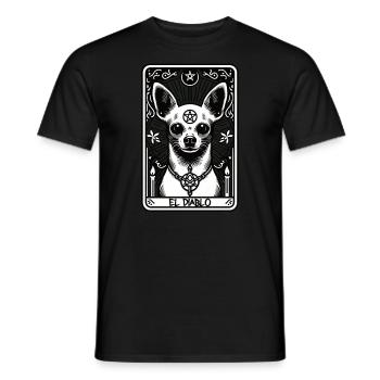 Carte de tarot Le Diable XV, Carte de tarot Chihuahua - T-shirt homme - noir - Devant - AI Model Male 178 light (178cm)
