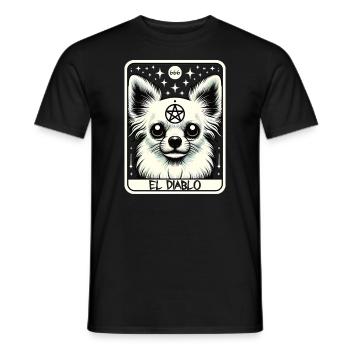 Tarot Card The Devil XV, Tarot Card Chihuahua - Men's T-Shirt - black - Front - AI Model Male 178 light (178cm)