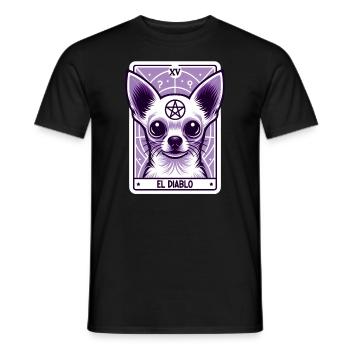 Tarot Card The Devil XV, Tarot Card Chihuahua - Men's T-Shirt - black - Front - AI Model Male 178 light (178cm)