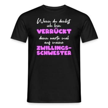 Twins Saying Funny Twin Sister - Men's T-Shirt - black - Front - AI Model Male 178 light (178cm)