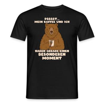 Café et ours, buveur de café, amateurs de café - T-shirt homme - noir - Devant - AI Model Male 178 light (178cm)