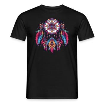 Amerikanische Ureinwohner Indigener Traumfänger - Männer T-Shirt - Schwarz - Vorne - AI Model Male 178 light (178cm)