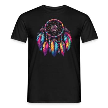 Native American Native Dreamcatcher - Men's T-Shirt - black - Front - AI Model Male 178 light (178cm)