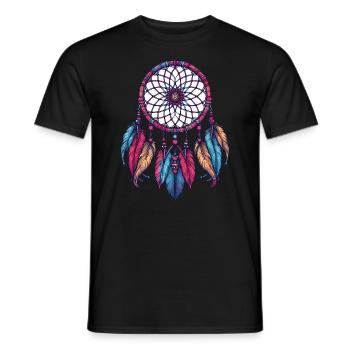 Amerikanische Ureinwohner Indigener Traumfänger - Männer T-Shirt - Schwarz - Vorne - AI Model Male 178 light (178cm)