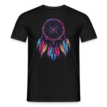 Amerikanische Ureinwohner Indigener Traumfänger - Männer T-Shirt - Schwarz - Vorne - AI Model Male 178 light (178cm)