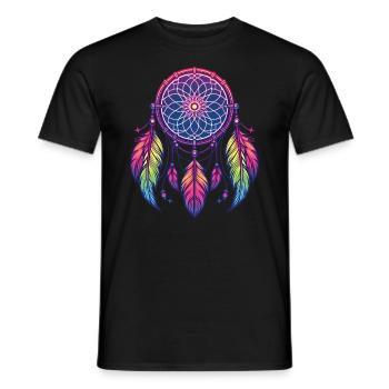 Native American Native Dreamcatcher - Men's T-Shirt - black - Front - AI Model Male 178 light (178cm)