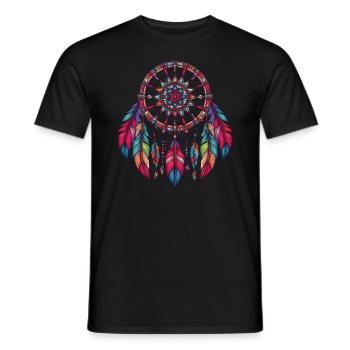 Amerikanische Ureinwohner Indigener Traumfänger - Männer T-Shirt - Schwarz - Vorne - AI Model Male 178 light (178cm)